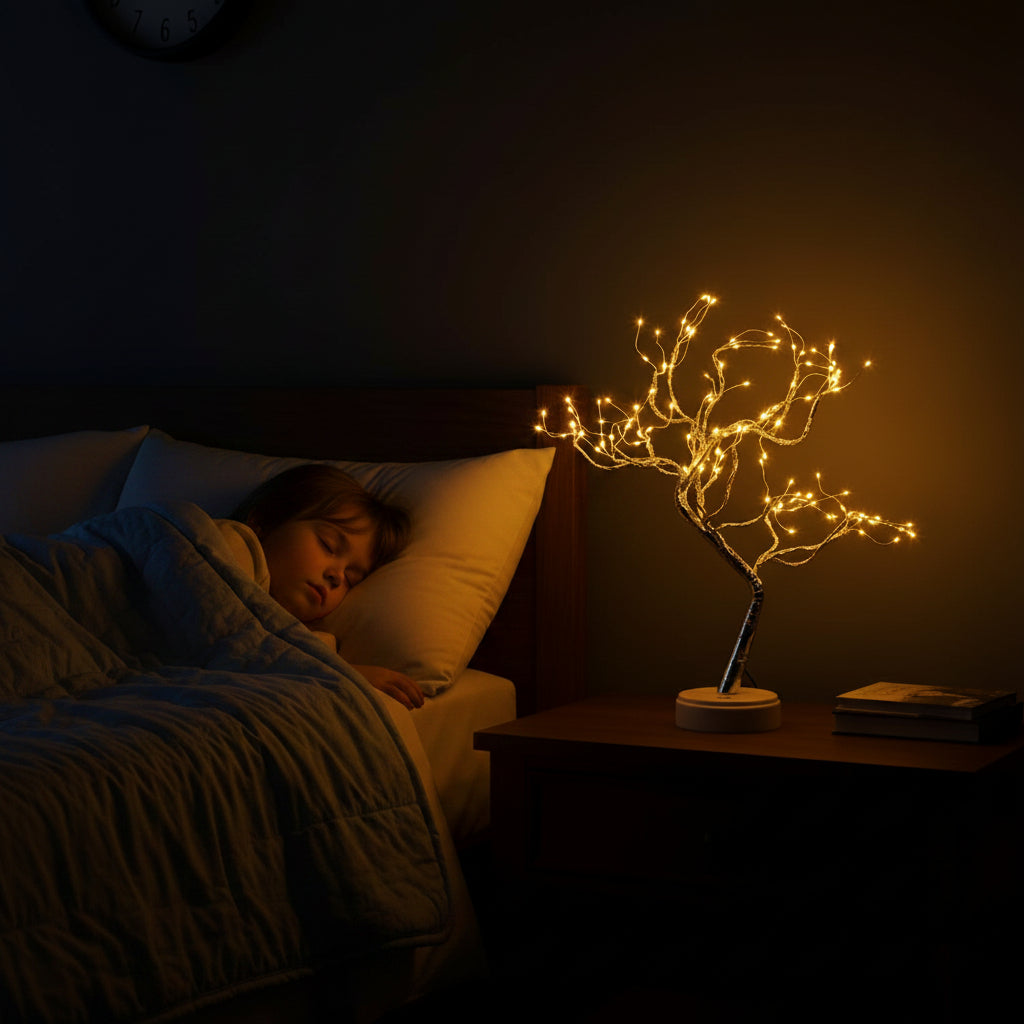 Enchanting 108LED Fairy Sparkly Tree Table Lamp with Remote Control - USB & Battery Powered DIY Bonsai Light for Bedroom and Desktop Decoration